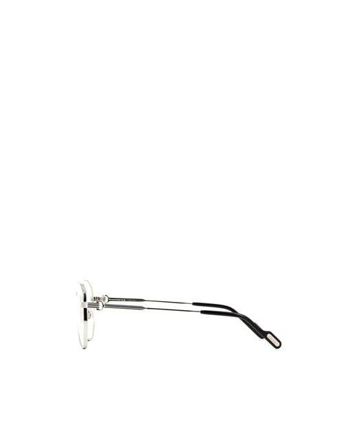 Cartier White Pilot Frame Glasses for men