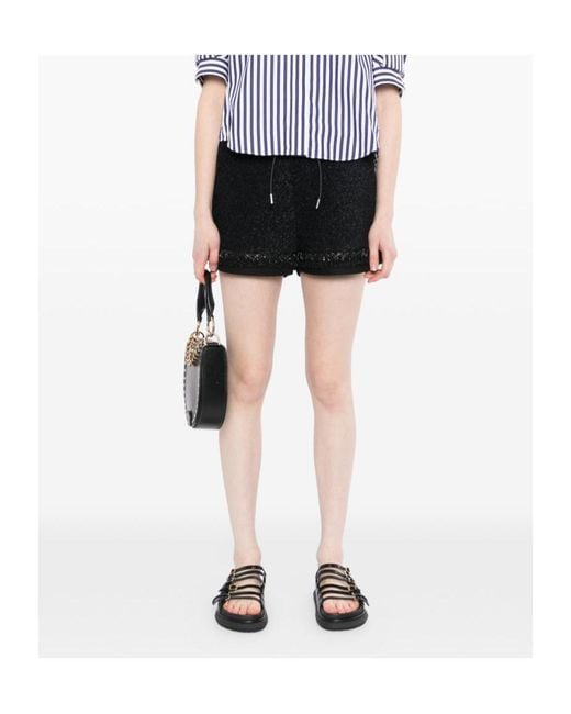 Sacai Black Drawstring Elastic Waist Shorts