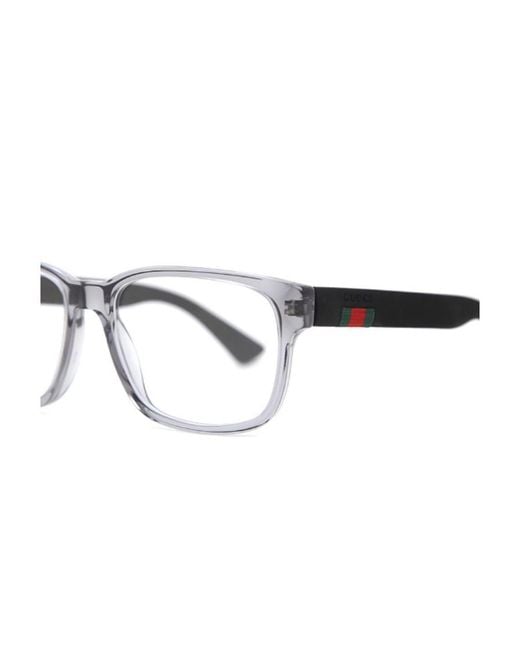 Gucci White Eyewear Rectangular Frame Glasses for men