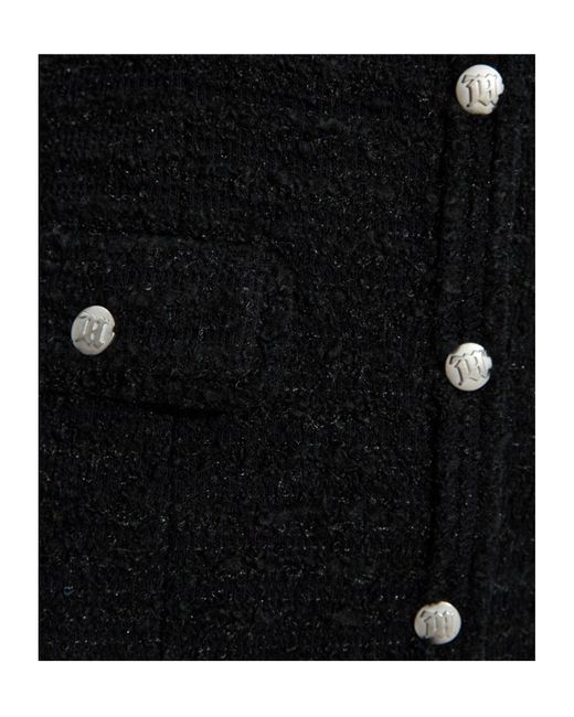 M I S B H V Black Button-Up Tweed Dress
