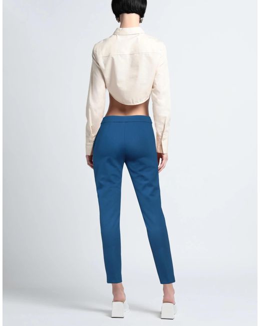 Max Mara Blue High-Waist Tapered Long Pants