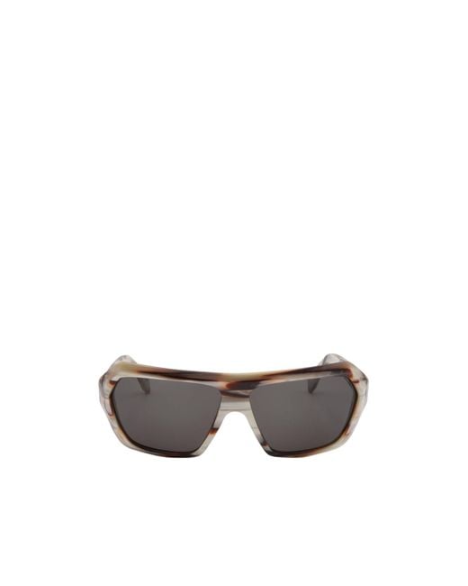Marni White Geometric Frame Sunglasses for men