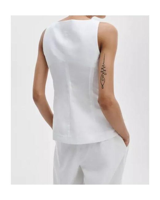 Rag & Bone White Lola Boatneck Vest