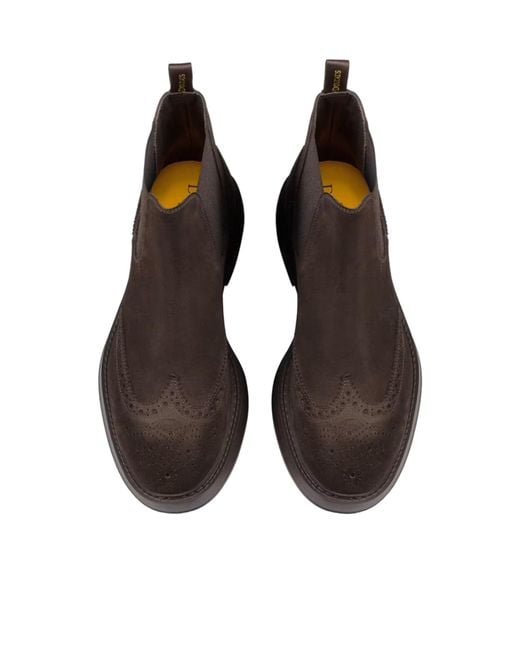 Doucal's Brown Round Toe Ankle Boots for men