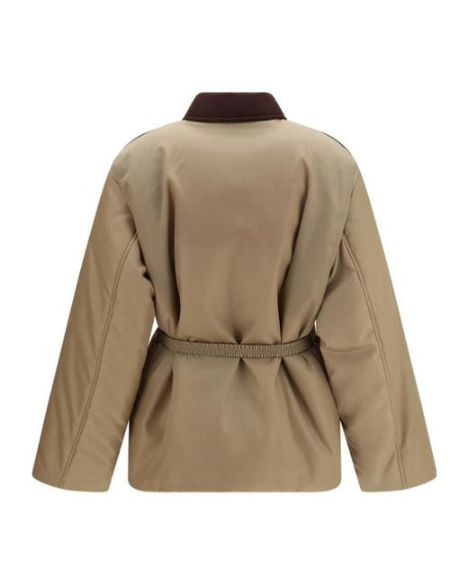 Versace Brown Long-Sleeved Belted Jacket