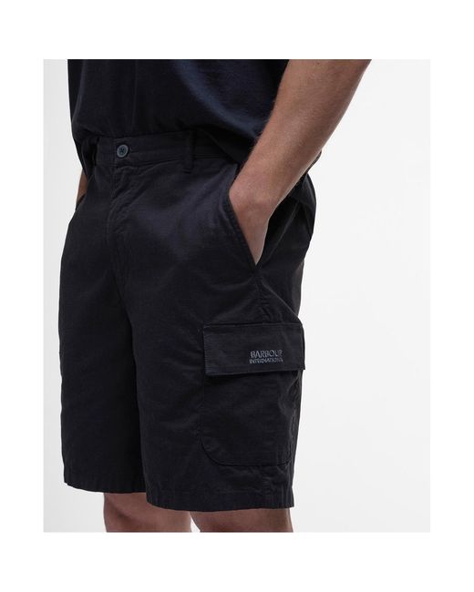 Barbour Black Ripstop Cargo Shorts for men