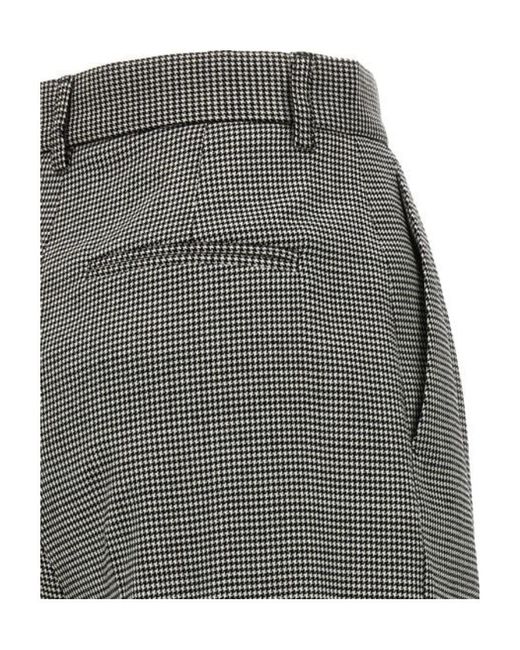 Rochas Gray Houndstooth Patterned Pants