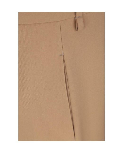 Bottega Veneta Natural High-Waisted Tailored Trousers