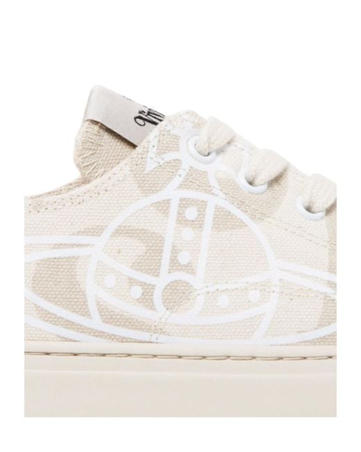 Vivienne Westwood White Orb-Print Canvas Sneakers