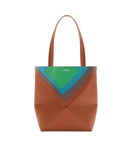 Loewe Blue Medium Puzzle Fold Tote Bag
