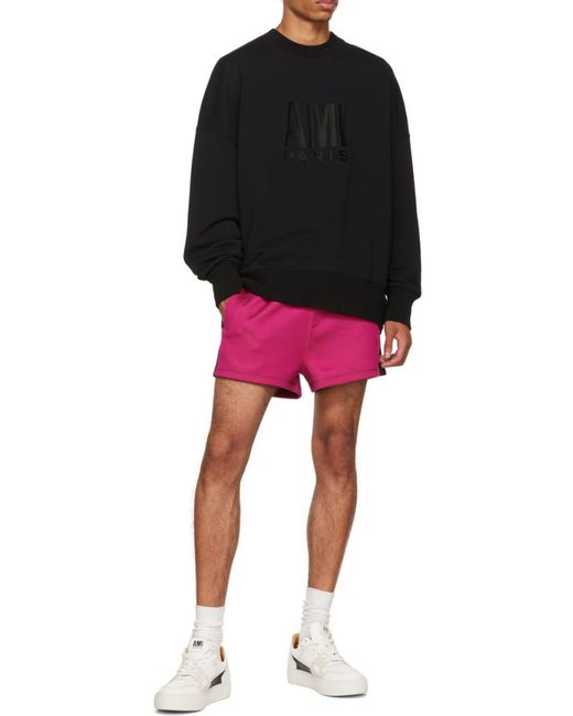 AMI Black Logo-Print Sweatshirt for men