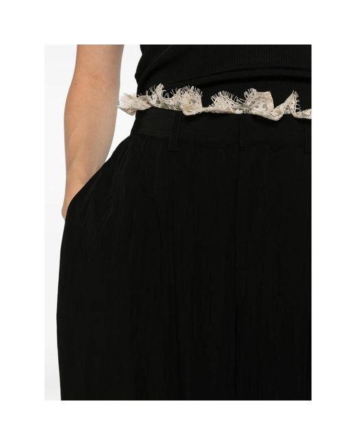 Sea Black Lace-Trimmed Trousers