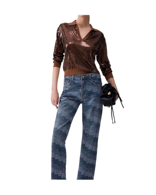 Liu Jo Blue Sequins Jumper