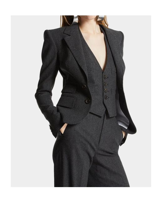 DSquared² Blue Pinstripe Pattern Blazer