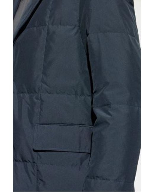 Paul Smith Blue Quilted Down Technical Blazer for men