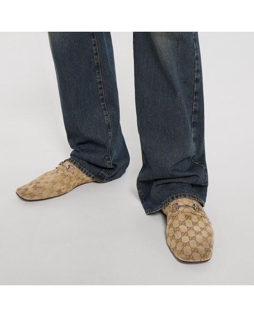 Gucci White Worn-Out Effect Horsebit Loafers for men