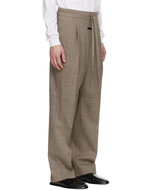 Fear Of God Natural Logo Patch Drawstring Trousers for men