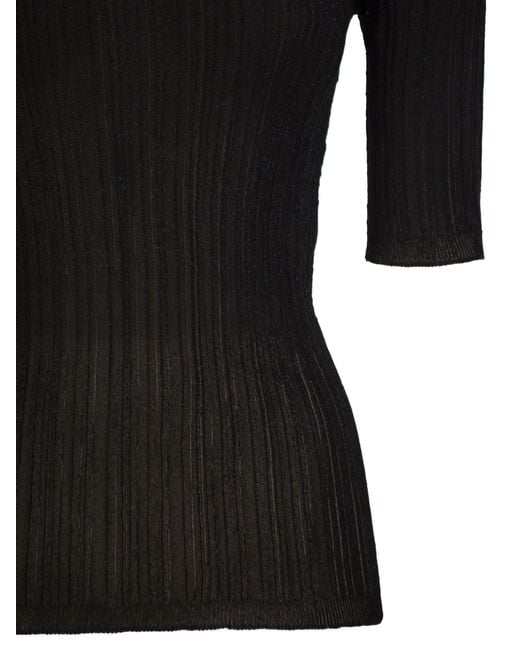 Fabiana Filippi Black Crew-Neck Knit Top