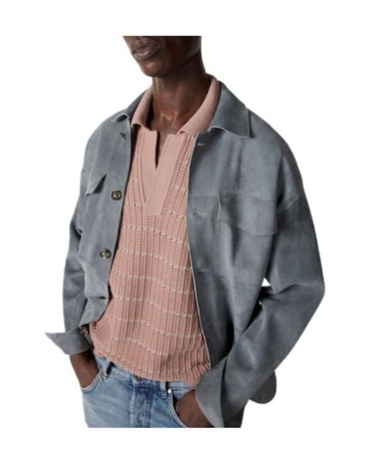 Lardini Gray Suede Shirt Jacket for men