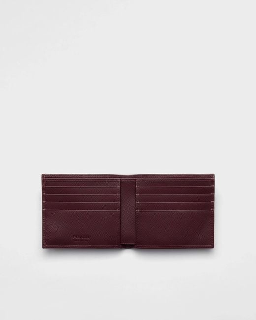 Prada Purple Triangle Logo Bifold Wallet for men