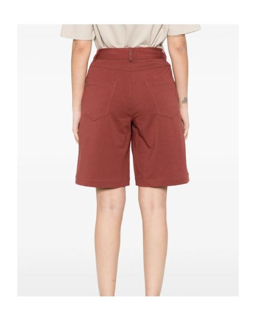Brunello Cucinelli Red Straight-Leg Shorts