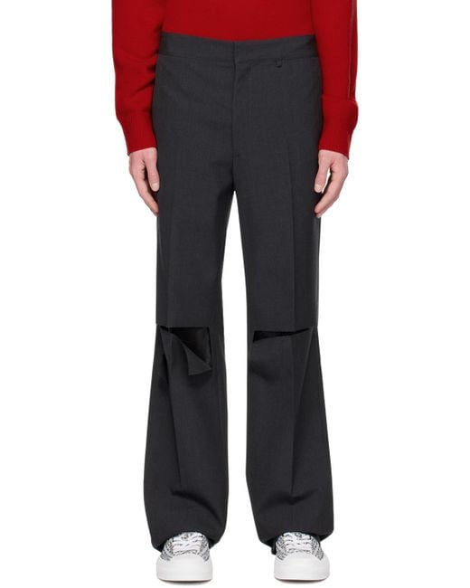Givenchy Black Worn Effect Straight-Leg Trousers for men