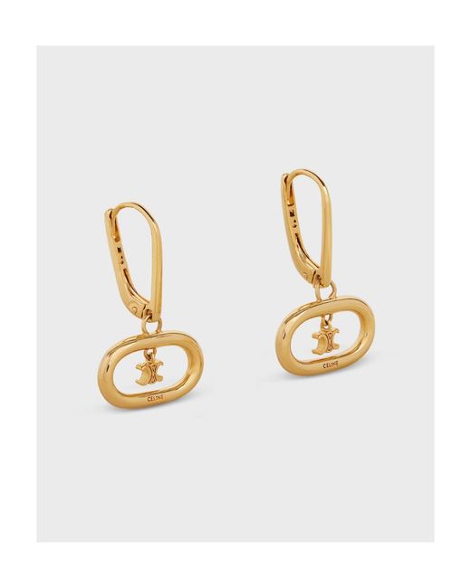 Céline Metallic Maillon Triomphe Mobile Earrings