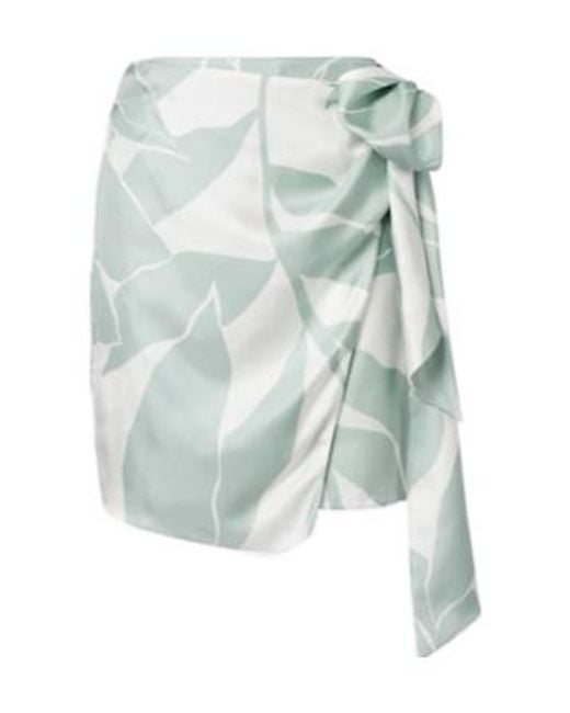 Max Mara Blue Printed Silk Twill Miniskirt