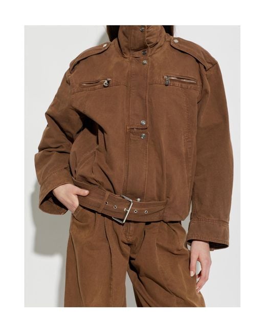 Blumarine Brown Zipped Belted Jacket