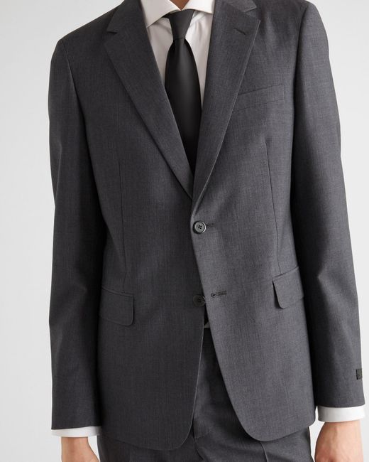 Prada Black Wool And Mohair Single-Breasted Suit for men