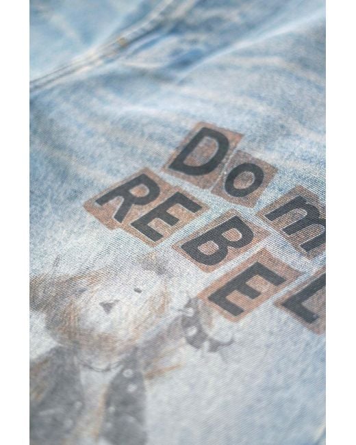 DOMREBEL Blue Belt-Loop Jeans for men