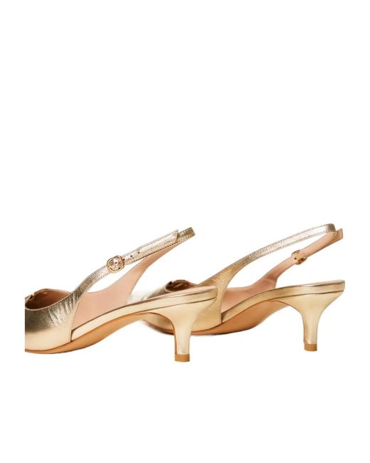 Twinset Natural Pointed Toe Slingback Pumps