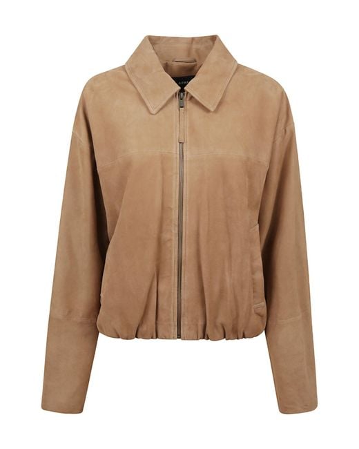 Arma Brown Zip-Up Bomber Jacket