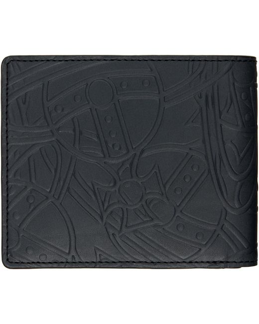 Vivienne Westwood Black Leather Bi-Fold Wallet for men