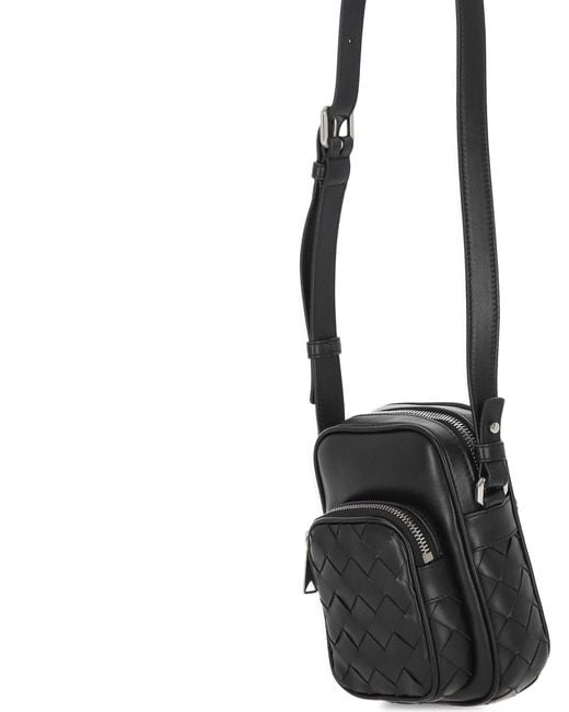 Bottega Veneta White Intrecciato Zipped Camera Bag for men