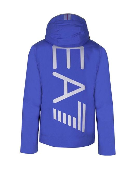 EA7 Blue Logo Long-Sleeved Casual Jacket for men