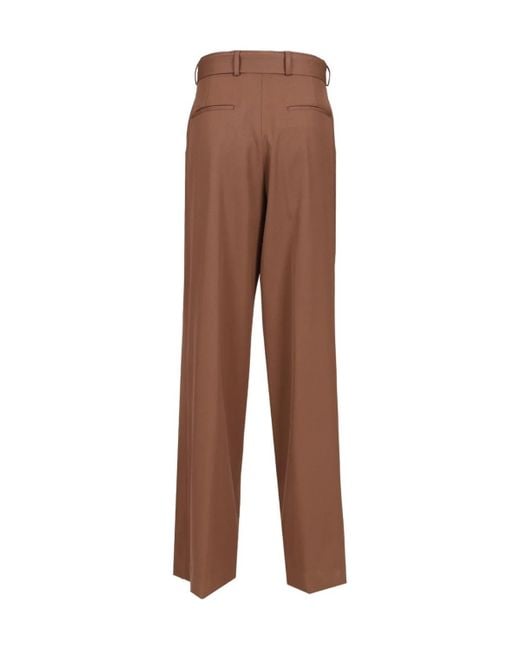 Dries Van Noten Brown High-Waisted Trousers