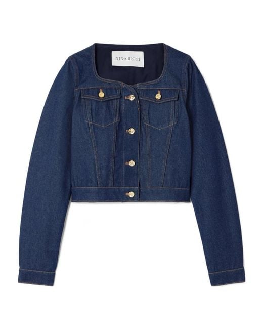 Nina Ricci Blue Long-Sleeved Denim Jacket