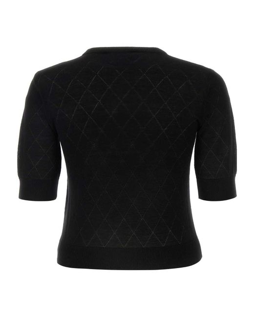 Max Mara Black Patrick Knitted Top