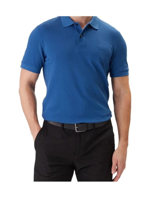 Boss Blue Short-Sleeve Polo Shirt for men