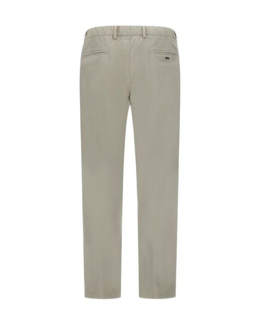 Herno Gray Button Detailed Tapered Trousers for men