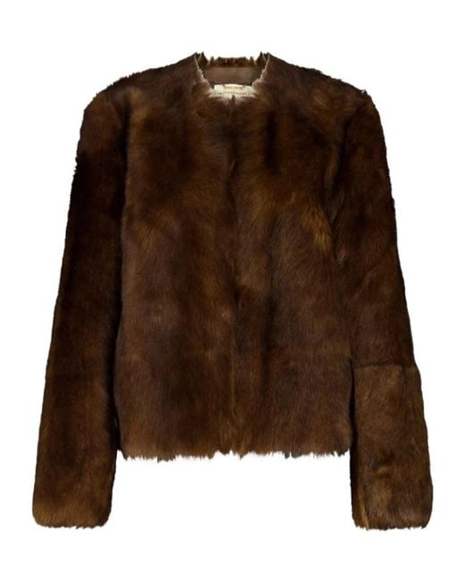 Zimmermann Brown Long Sleeved Shearling Leather Jacket