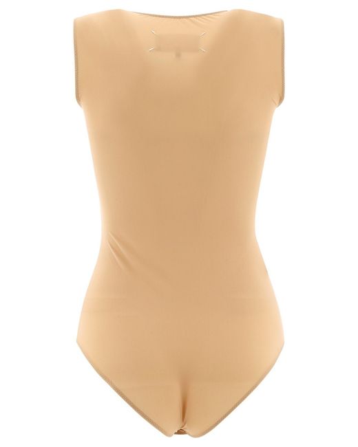 Maison Margiela Natural Fitted Sleeveless Bodysuit