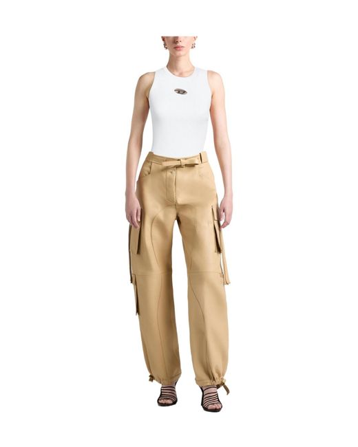 DIESEL White Solid Color Tops