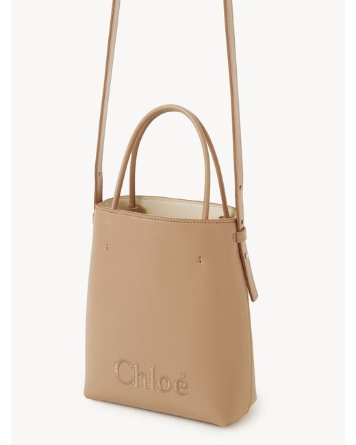 Chloé Natural Chloé Sense Micro Tote Bag