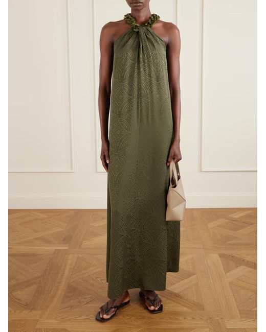 Joseph Green Embellished Backless Dress
