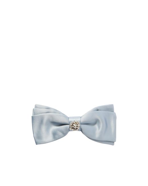 Erdem Blue Crystal-Embellished Satin Bow Hairclip