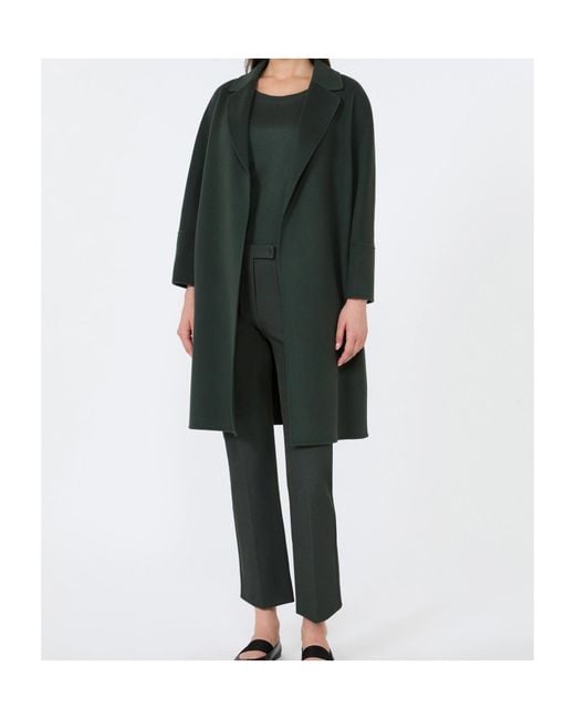 Max Mara Green Short Double-Faced Wool Coat