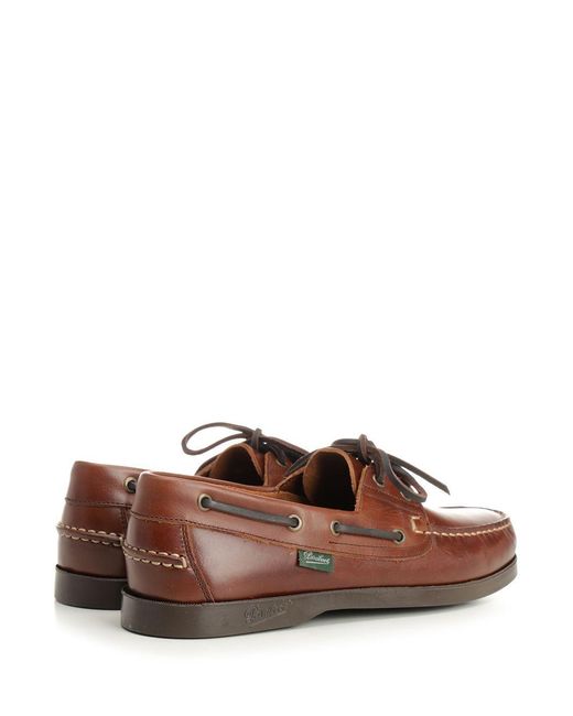 Paraboot Brown Barth Logo Patch Lace-Up Shoes for men