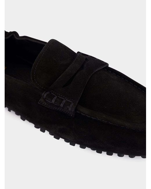 Officine Creative Black Travis Suede Loafers for men